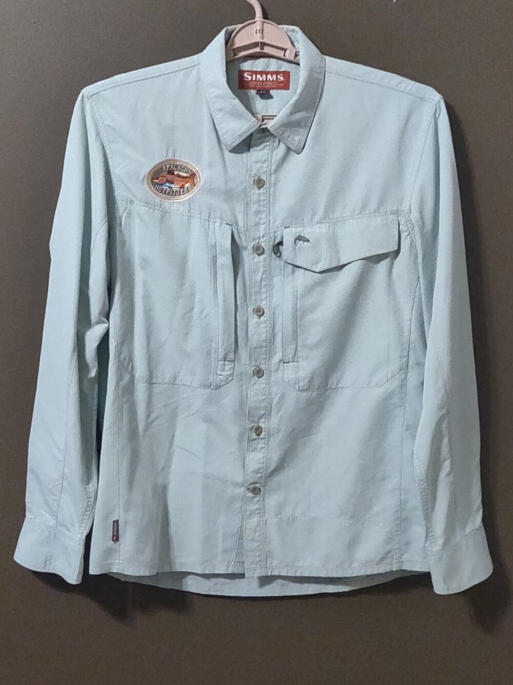 Simms Long Sleeve Guide Fishing Shirt Pale Green Medium